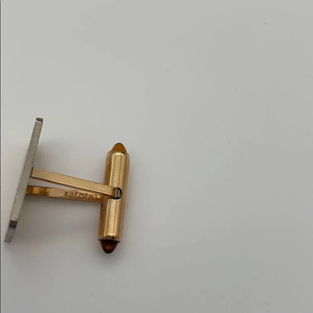Vintage Krementz gold patterned cuff links